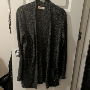 Hollister charcoal grey marled cardigan